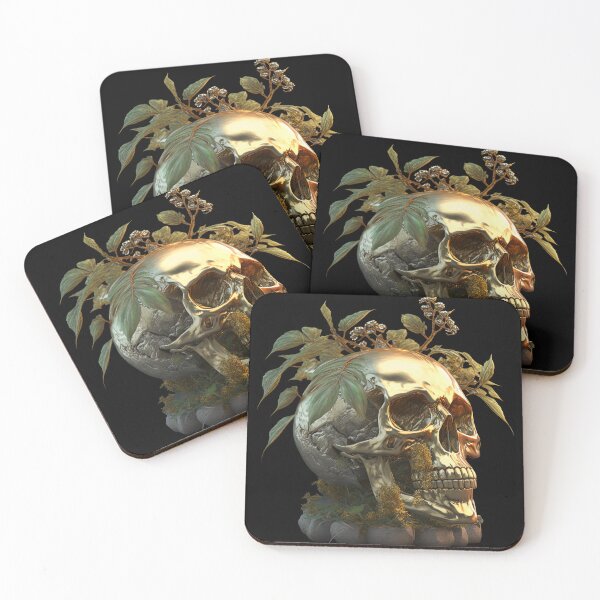 Item preview, Bones and Botany - Golden Skull designed and sold by SparkDrago.