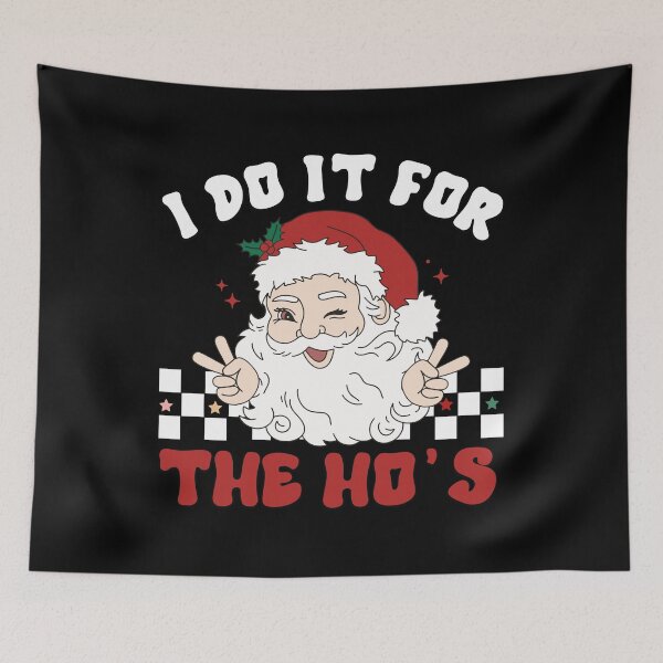 Item preview, I Do It For The Hos Christmas Retro Groovy Santa Claus designed and sold by Tatus Brinal.
