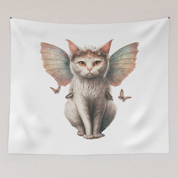 Item preview, Cute Adorable Cat Fairy With Butterfly wings - Boho Kitty designed and sold by photo4u2.