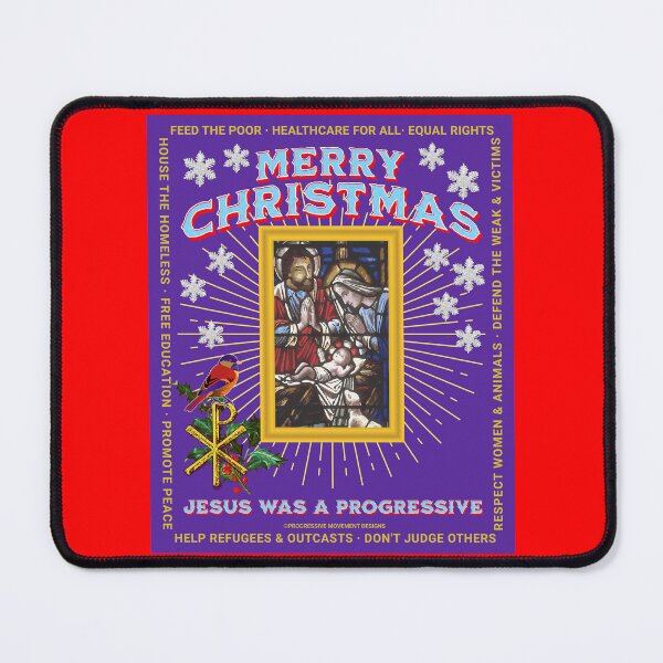 Item preview, PMD00065 Progressive Movement Designs Jesus was a progressive nativity bird Merry Christmas not ugly sweater for Christian progressives designed and sold by ProgressiveLeft.