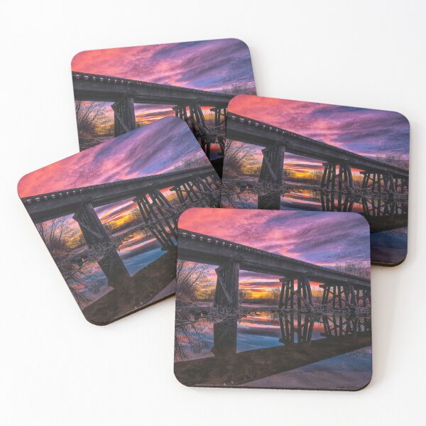 Item preview, Reflected Railroad Trestle at Sunset designed and sold by Elevated Imaging .