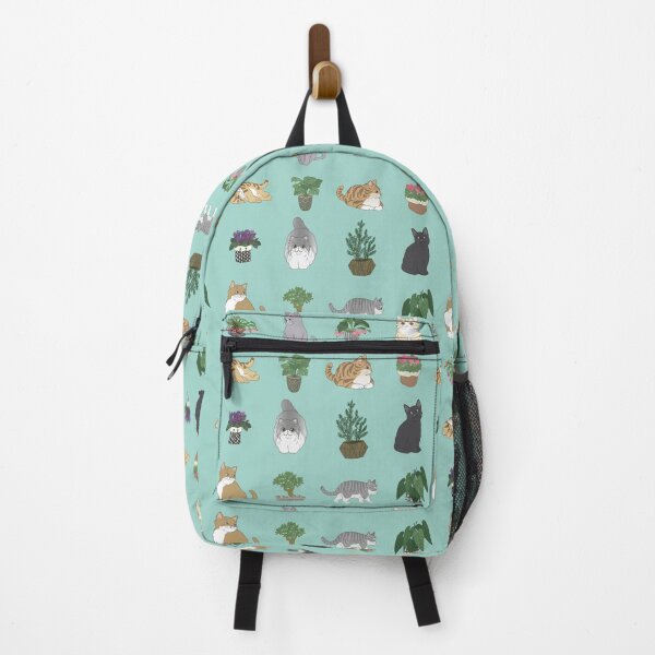 Item preview, Cute Cats and Plants in Pots on green designed and sold by Pavnud.