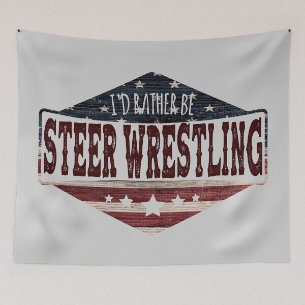 Item preview, I d Rather Be Steer Wrestling - American Flag designed and sold by handsoftime2020.