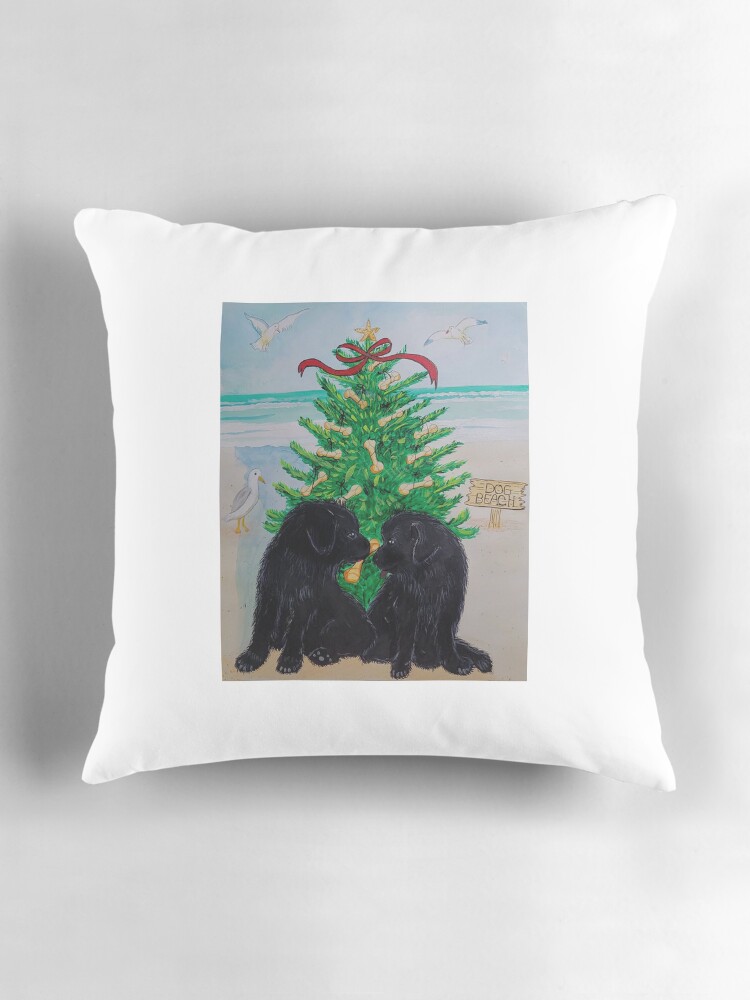 Thumbnail 3 of 4, Pillow, Christmas Love & Goodwill - Newfie Style designed and sold by CarolOchs.