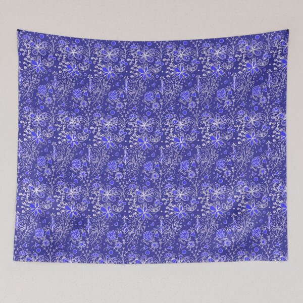 Item preview, Abstract Blue Floral Pattern designed and sold by SaradaBoru.
