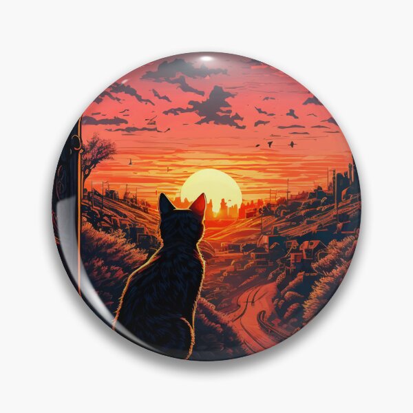 Item preview, Black Cat Looking Into The Sunset designed and sold by WaiterJames.