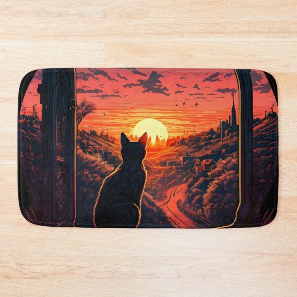 Item preview, Black Cat Looking Into The Sunset designed and sold by WaiterJames.