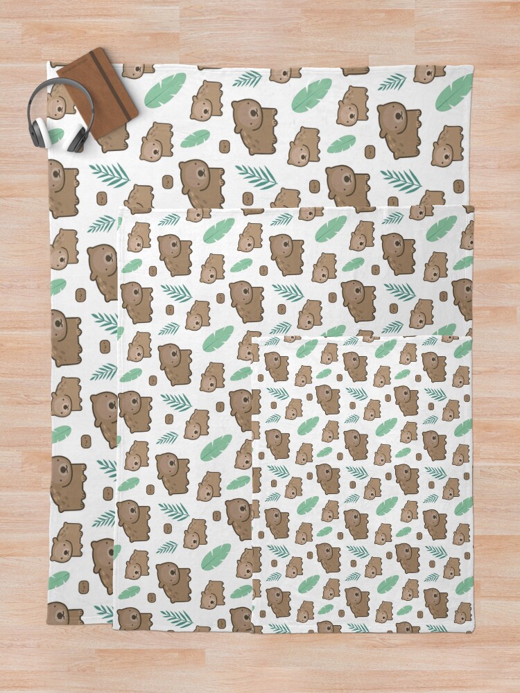 Imagen 5 de 6, Manta con la obra Wombats lindos y caca de Wombat, diseñada y vendida por CuteCrew.