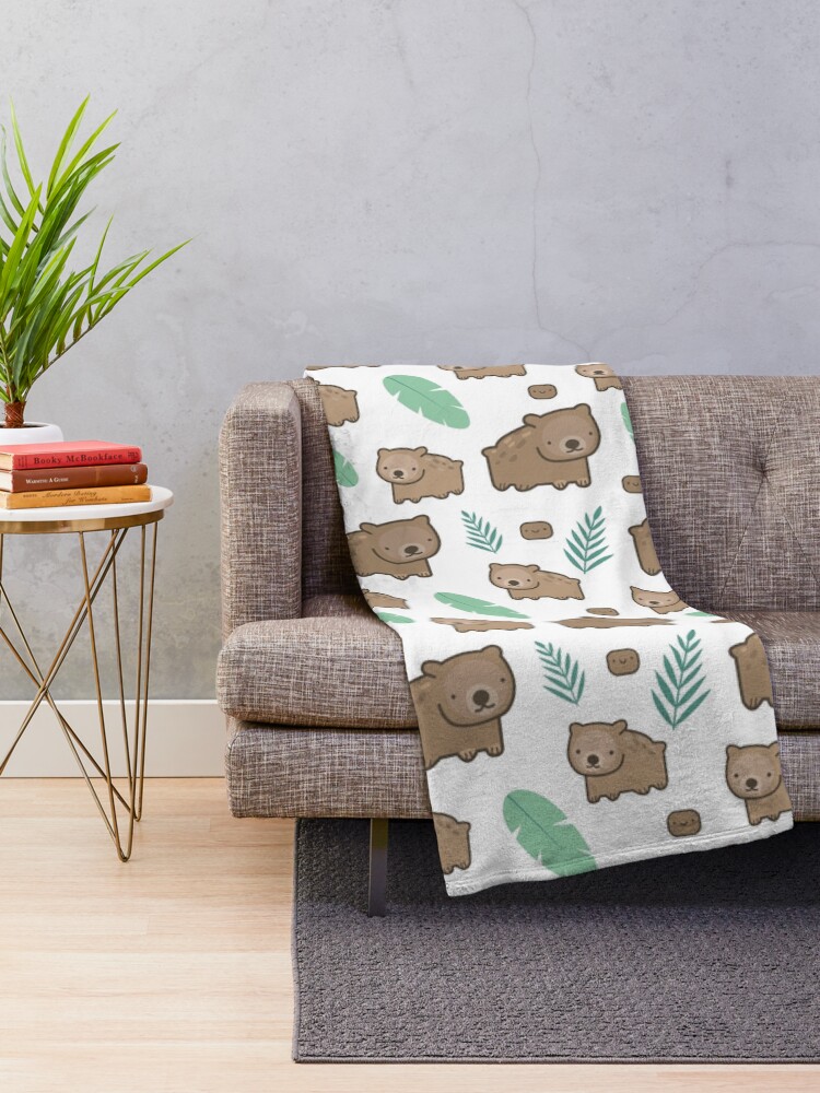 Imagen 2 de 6, Manta con la obra Wombats lindos y caca de Wombat, diseñada y vendida por CuteCrew.