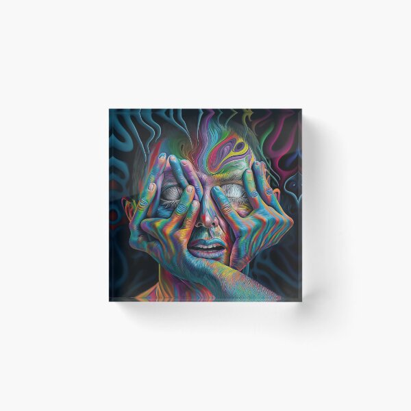 Item preview, Weird bizarre art with colorful anxiety human designed and sold by mrlongfield.