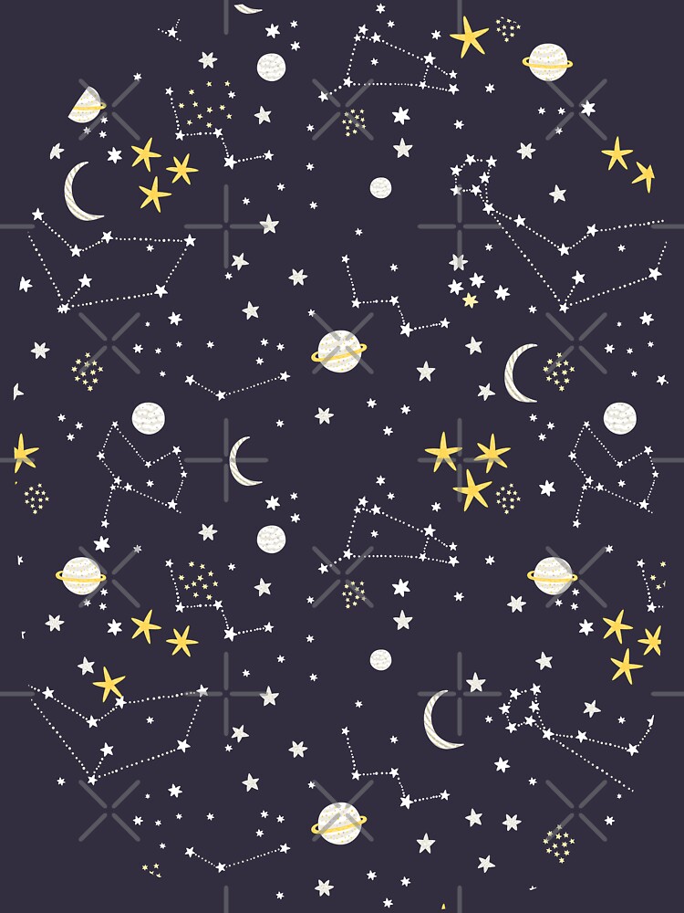 Galaxy - cosmos, moon and stars. Astronomy pattern. Cute cartoon universe design. by kostolom3000