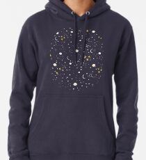 cosmos, moon and stars. Astronomy pattern Pullover Hoodie