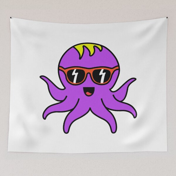 Item preview, Octopia-art with sunglasses drawing designed and sold by Blondiabshop.