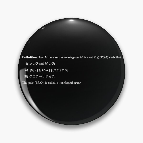 Item preview, definition of a topological space, math and science designed and sold by NoetherSym.