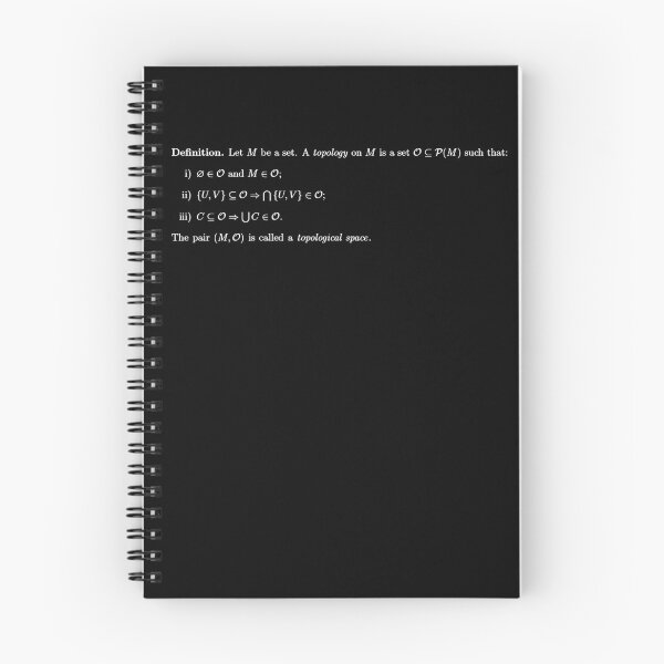 Item preview, definition of a topological space, math and science designed and sold by NoetherSym.