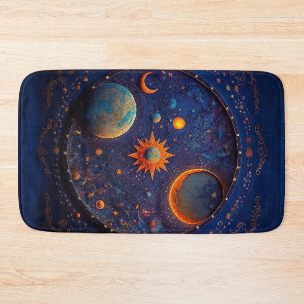 Item preview, full page old map of cosmic stars midnight blue sky Moon designed and sold by Itis-Whatitis.