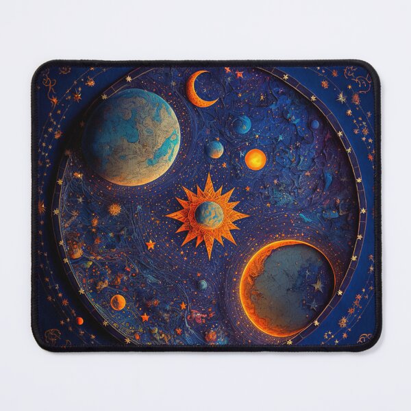 Item preview, full page old map of cosmic stars midnight blue sky Moon designed and sold by Itis-Whatitis.