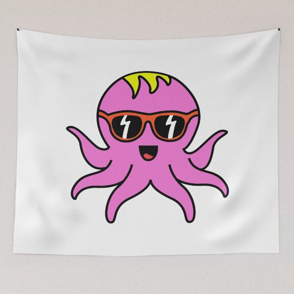 Item preview, Octopia-art with sunglasses drawing designed and sold by Blondiabshop.