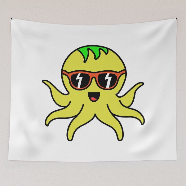 Item preview, Octopia-art with sunglasses drawing designed and sold by Blondiabshop.