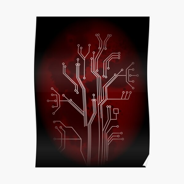 Circuit Board (Red) Poster