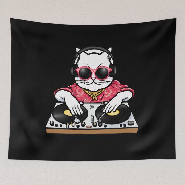 Item preview, Cool Cat DJ with Sunglasses Artwork designed and sold by Vividality.