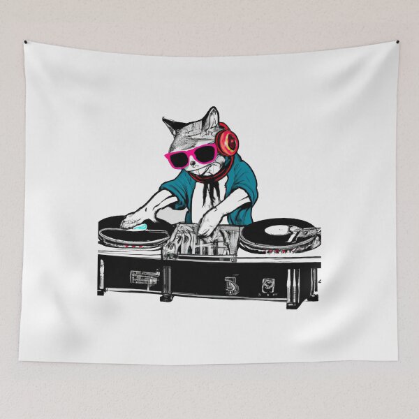 Item preview, Cool Cat DJ with Sunglasses Artwork designed and sold by Vividality.