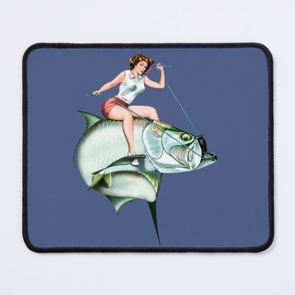 Item preview, Tarpon Rider pinup girl riding a tarpon designed and sold by Color4Nature.