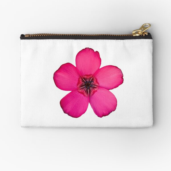 Red Flax flower Zipper Pouch