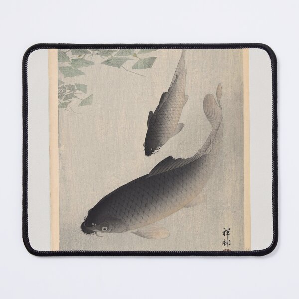 Item preview, Ohara Koson "Two carps near water-grass" Vintage Art Print designed and sold by joneajackis.