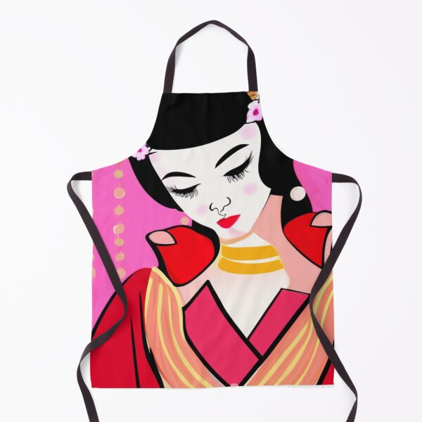 Item preview, Abstract Cartoon Geisha Pink Background designed and sold by DesignerKin.