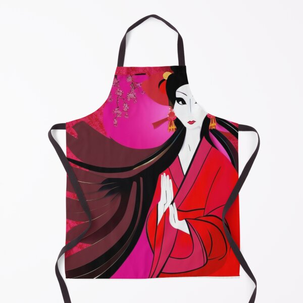 Item preview, Beautiful Long Haired Japanese Geisha with Umbrella- Cartoon Style designed and sold by DesignerKin.
