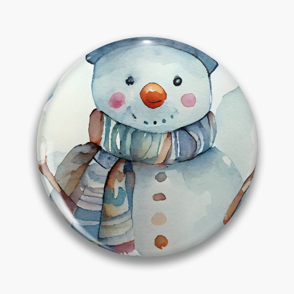 Item preview, Watercolor Christmas Snowmen Pattern Scarf  designed and sold by ClairesPatterns.