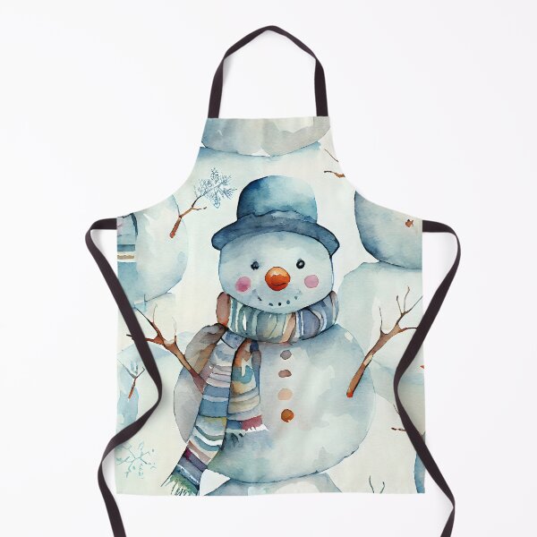 Item preview, Watercolor Christmas Snowmen Pattern Scarf designed and sold by ClairesPatterns.