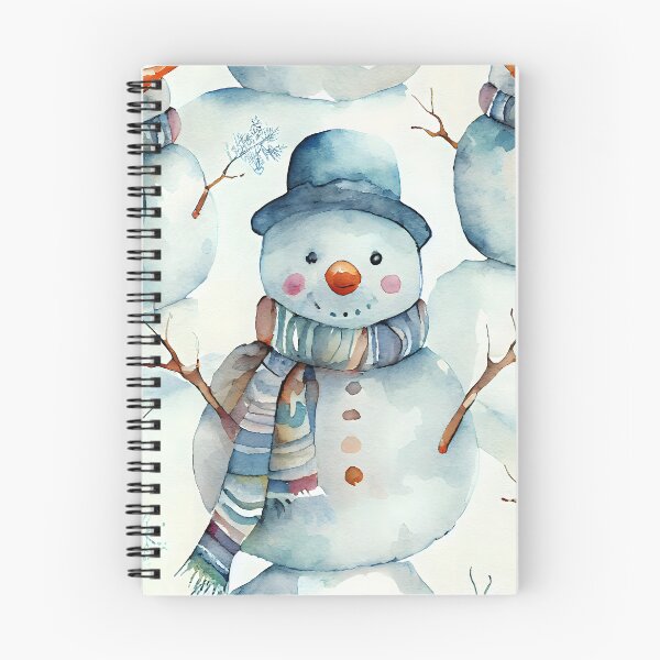 Item preview, Watercolor Christmas Snowmen Pattern Scarf  designed and sold by ClairesPatterns.