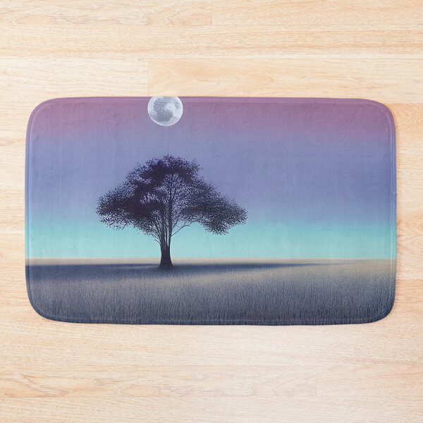 Item preview, Field with a Single Tree At Night with Moon Painting designed and sold by Alt-Art-Digital.