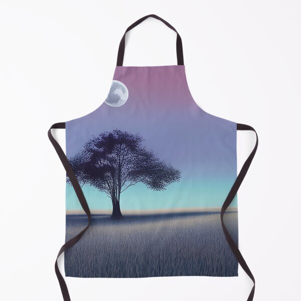 Item preview, Field with a Single Tree At Night with Moon Painting designed and sold by Alt-Art-Digital.