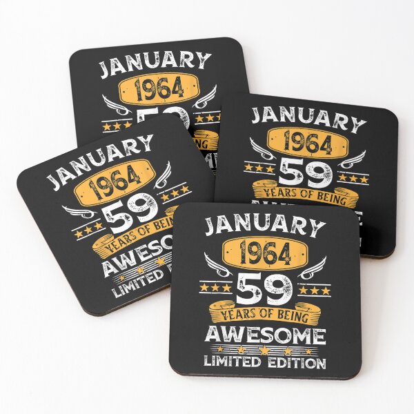 Item preview, 59 Years Old Gifts Vintage January 1964 59th Birthday T-Shirt designed and sold by Glitche-Shop.