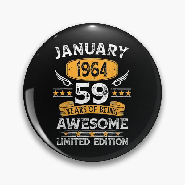 Item preview, 59 Years Old Gifts Vintage January 1964 59th Birthday T-Shirt designed and sold by Glitche-Shop.