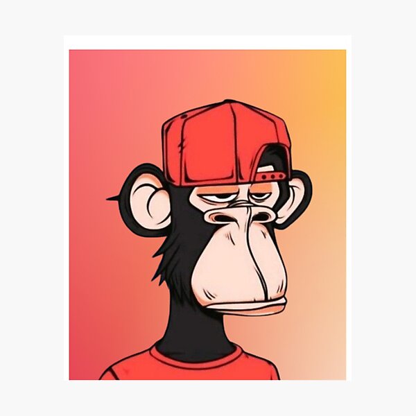 Item preview, Monkey NFT01 ,red hat Graphic    designed and sold by TeyaLillyCo.