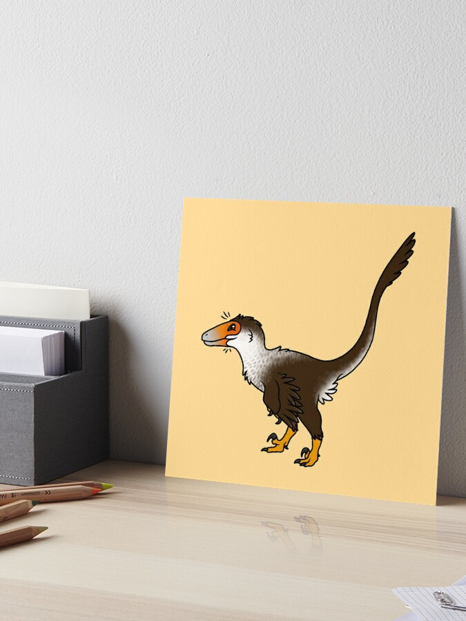 Cute Deinonychus Art Board Print for Sale by saradrawspaleo