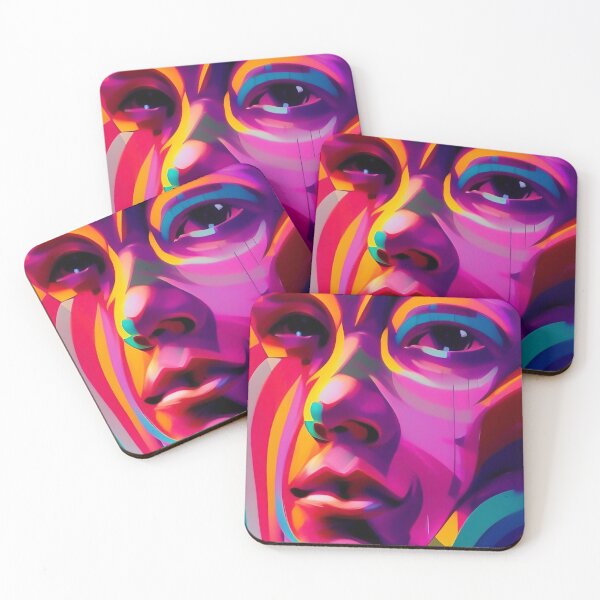 Item preview, Cool Geometric Shapes Vaporwave Modern Abstract Face designed and sold by CattlettArt.