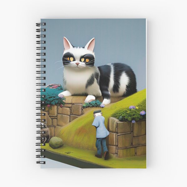 Item preview, Black and White Cat with Yellow Eyes with Old Man Walking designed and sold by ColorSpot.