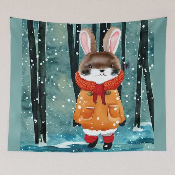 Item preview, Kawaii chibi bunny in the magic forrest #2 designed and sold by i-cottagedesign.