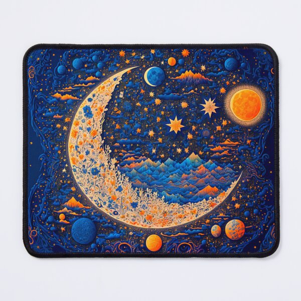 Item preview, full page old map of cosmic stars midnight blue sky Moon designed and sold by Itis-Whatitis.