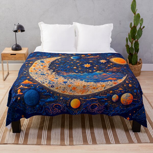 Item preview, full page old map of cosmic stars midnight blue sky Moon designed and sold by Itis-Whatitis.