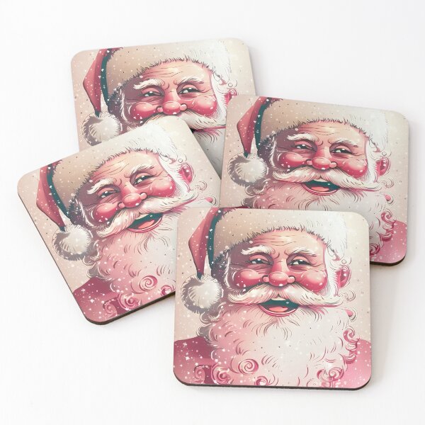 Item preview, 05 Retro Vintage Pink Santa Claus  designed and sold by printiesart.