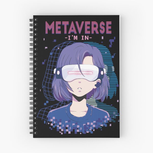 Item preview, Anime girl with virtual reality glasses and the quote "Metaverse, I'm in" designed and sold by Rob-Son.