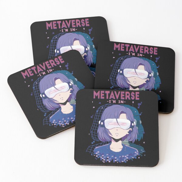 Item preview, Anime girl with virtual reality glasses and the quote "Metaverse, I'm in" designed and sold by Rob-Son.