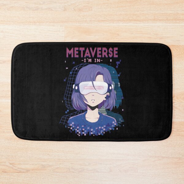Item preview, Anime girl with virtual reality glasses and the quote "Metaverse, I'm in" designed and sold by Rob-Son.