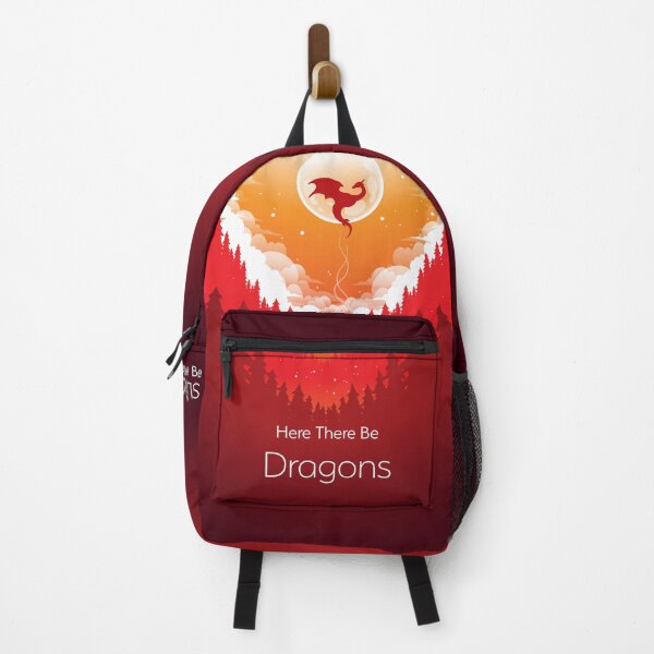 Item preview, Here There Be Dragons Red Art Illustration designed and sold by Ericas-art.